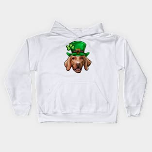 St Patricks Day Vizsla Kids Hoodie